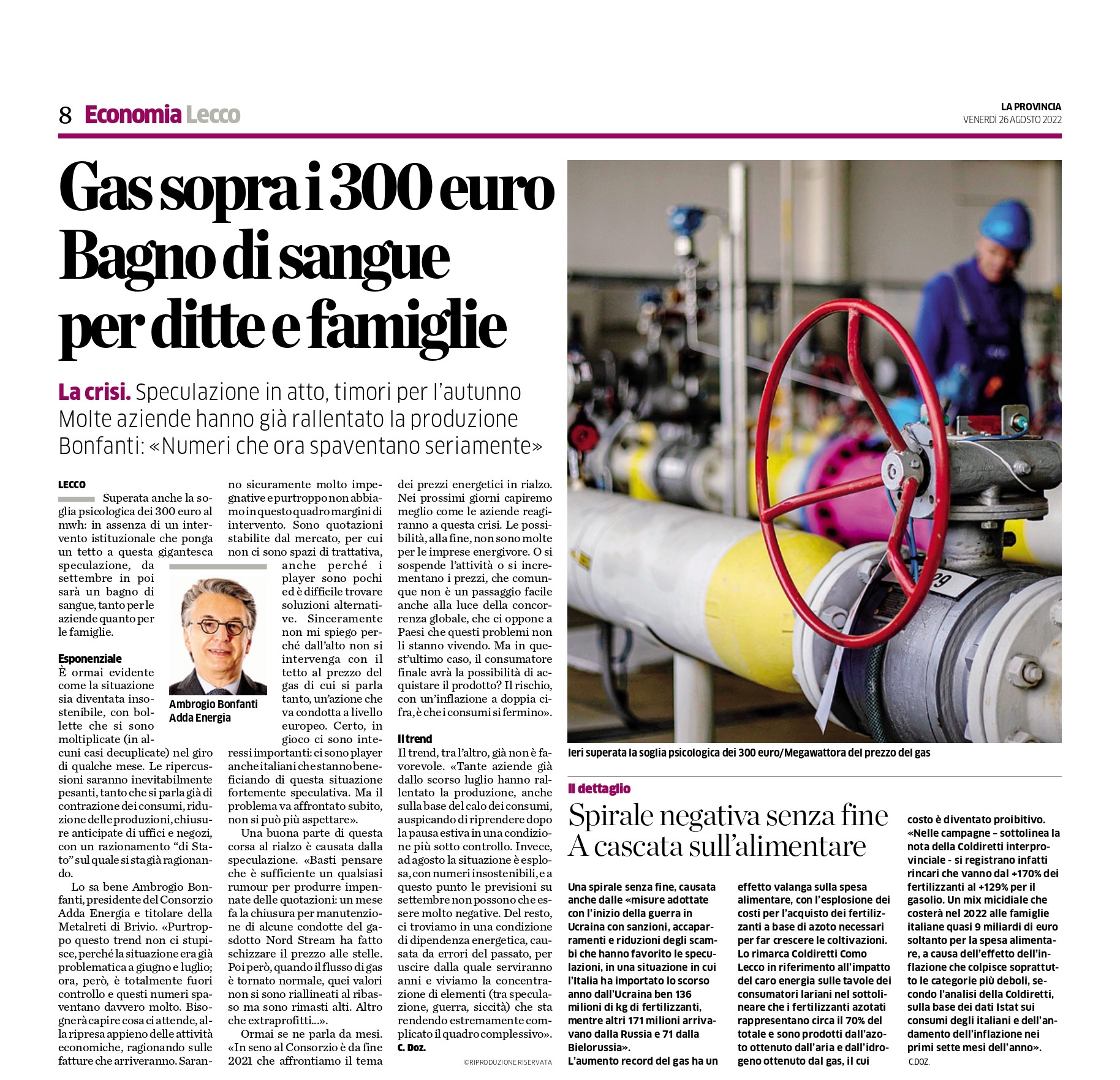 Gas sopra i 300 euro bagno di sangue per ditte e famiglie